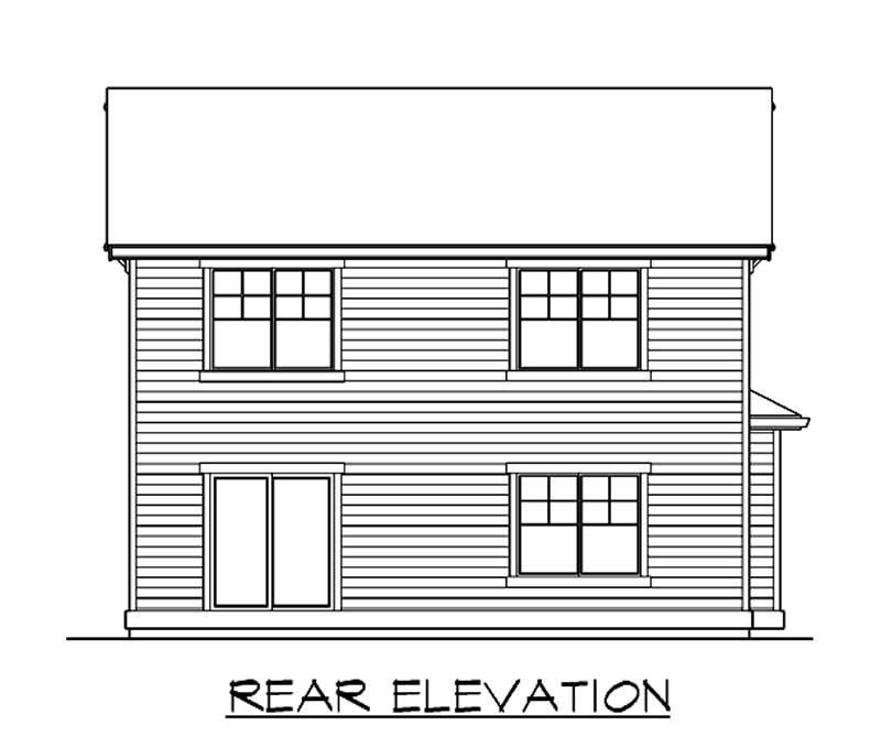 Home Plan Rear Elevation of this 3-Bedroom,2008 Sq Ft Plan -115-1061