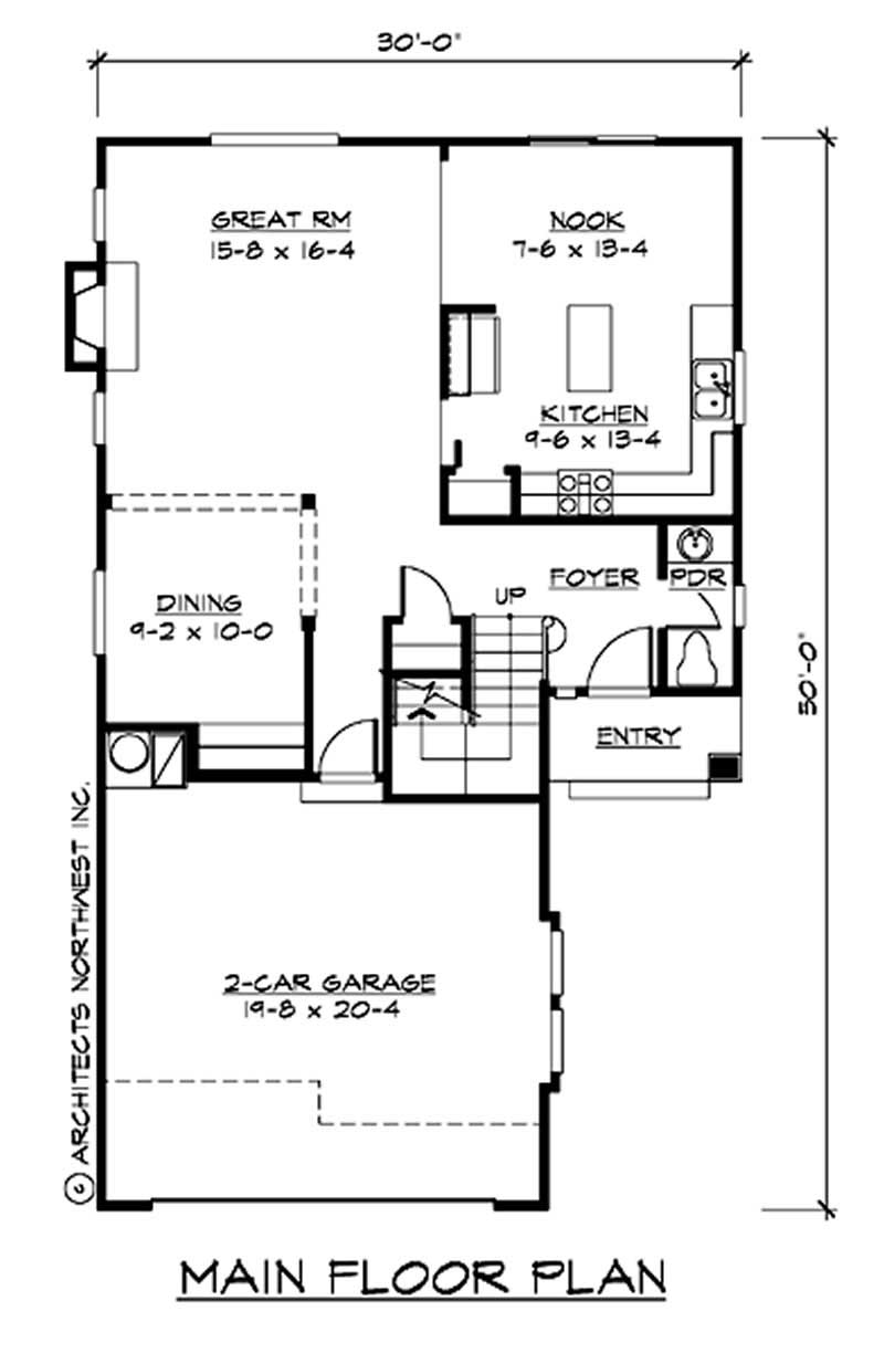 Floor Plan First Story of Craftsman Plan #115-1061