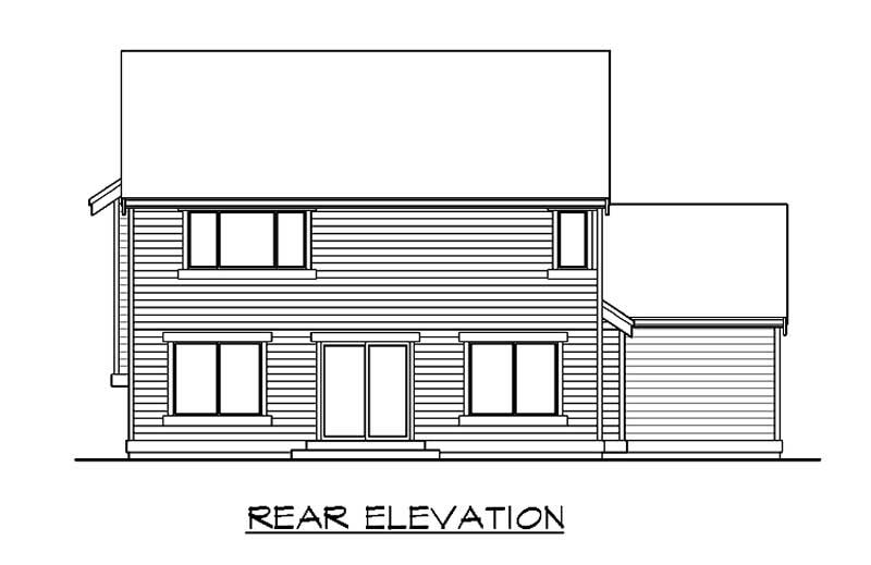 Home Plan Rear Elevation of this 3-Bedroom,2060 Sq Ft Plan -115-1065