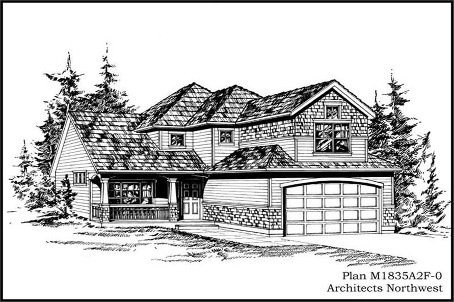 4-Bedroom, 1835 Sq Ft Ranch House Plan - 115-1070 - Front Exterior