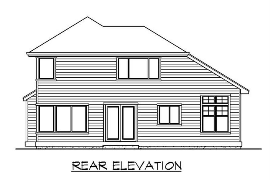 Home Plan Rear Elevation of this 3-Bedroom,1795 Sq Ft Plan -115-1072