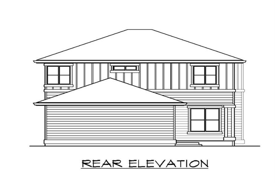 Home Plan Rear Elevation of this 4-Bedroom,1772 Sq Ft Plan -115-1074