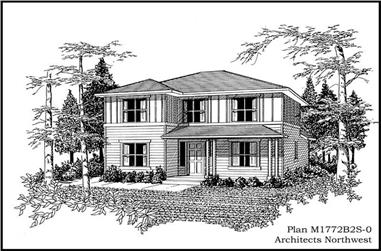 4-Bedroom, 1772 Sq Ft Multi-Level House Plan - 115-1074 - Front Exterior