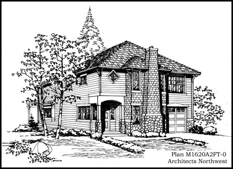 Home Plan Rear Elevation of this 3-Bedroom,1620 Sq Ft Plan -115-1077