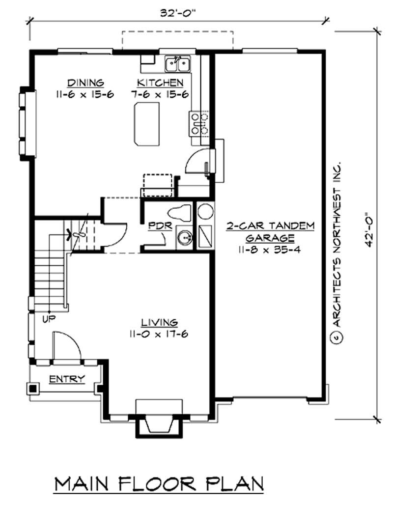 Floor Plan First Story of Craftsman Plan #115-1077