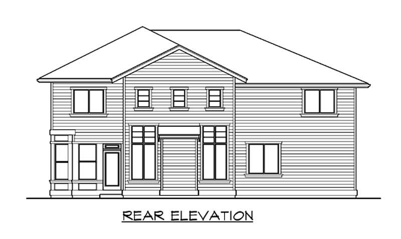 Home Plan Rear Elevation of this 4-Bedroom,3460 Sq Ft Plan -115-1081