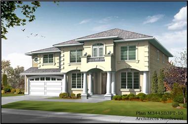 4-Bedroom, 3460 Sq Ft Colonial House Plan - 115-1081 - Front Exterior