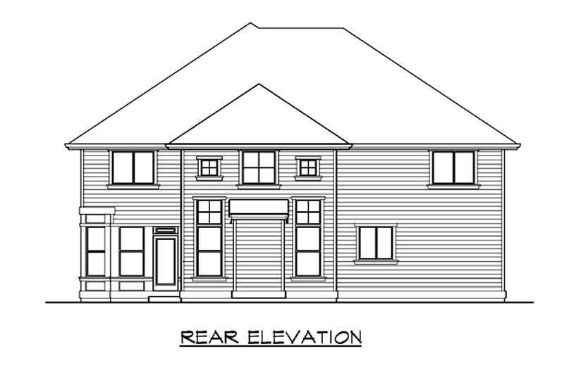 Home Plan Rear Elevation of this 4-Bedroom,3445 Sq Ft Plan -115-1082