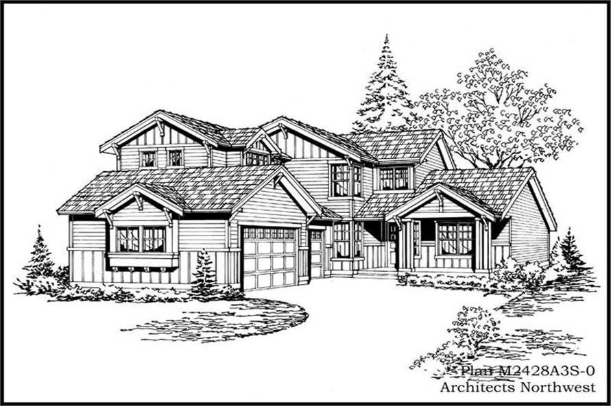 Front Elevation of this 3-Bedroom,2428 Sq Ft Plan -2428