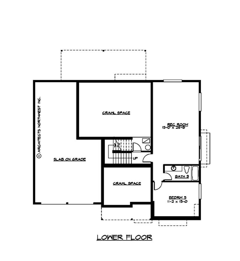 Floor Plan Basement of Ranch Plan #115-1095