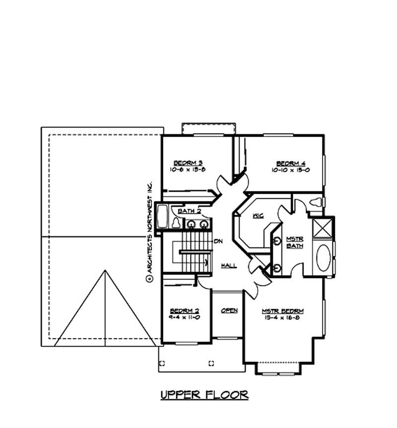 Floor Plan Second Story of Ranch Plan #115-1095