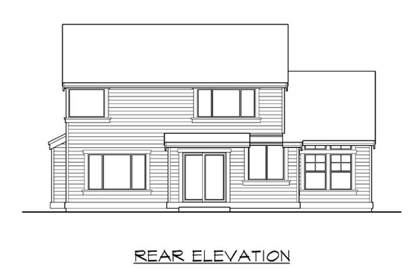 Home Plan Rear Elevation of this 3-Bedroom,2115 Sq Ft Plan -115-1096