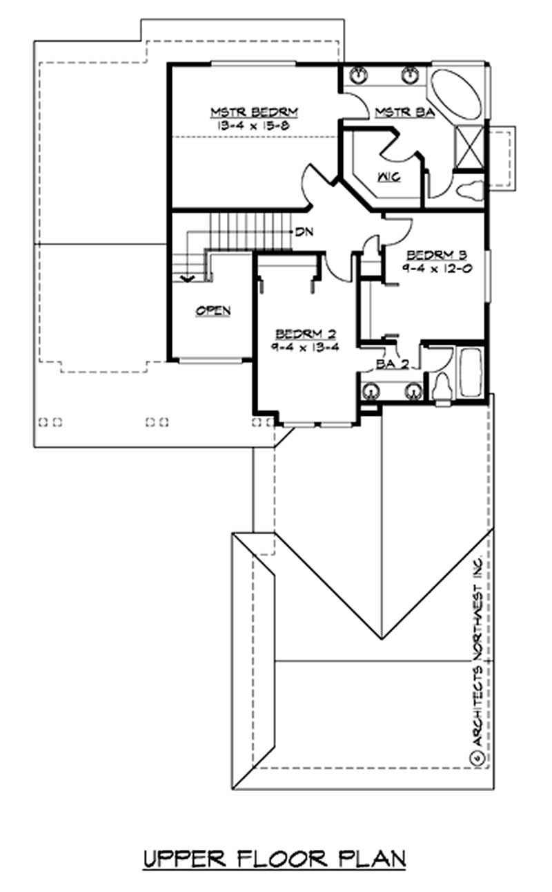 Floor Plan Second Story of Ranch Plan #115-1096