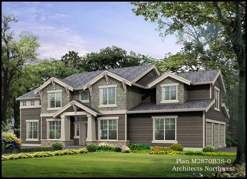 Home Plan Rear Elevation of this 3-Bedroom,2944 Sq Ft Plan -115-1100