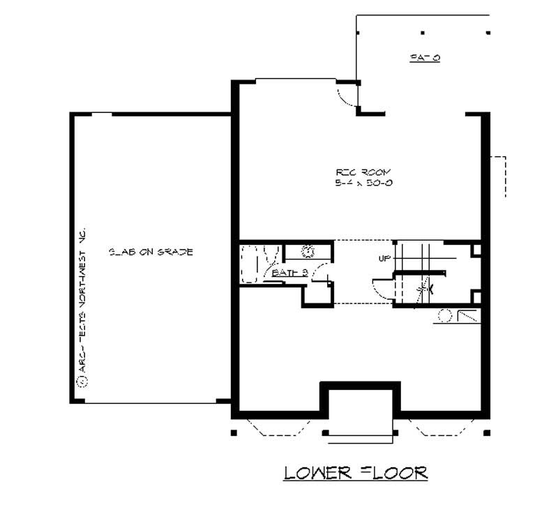 Floor Plan Basement of Craftsman Plan #115-1104