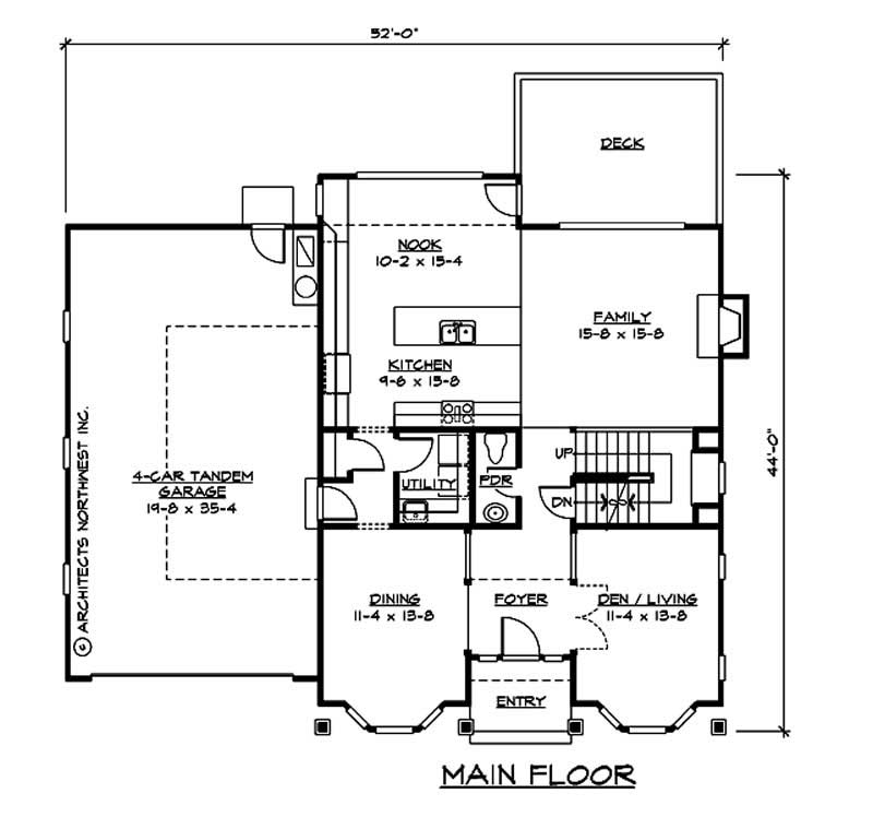 Floor Plan First Story of Craftsman Plan #115-1104