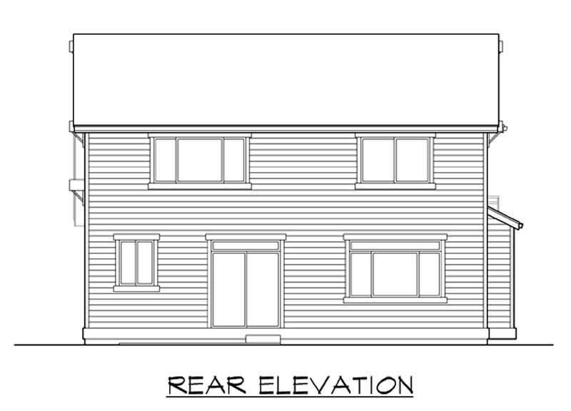 Home Plan Rear Elevation of this 4-Bedroom,2294 Sq Ft Plan -115-1106