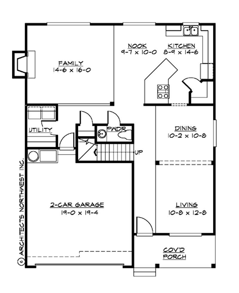Floor Plan First Story of Craftsman Plan #115-1106