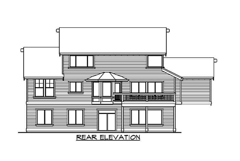 Home Plan Rear Elevation of this 3-Bedroom,3401 Sq Ft Plan -115-1107