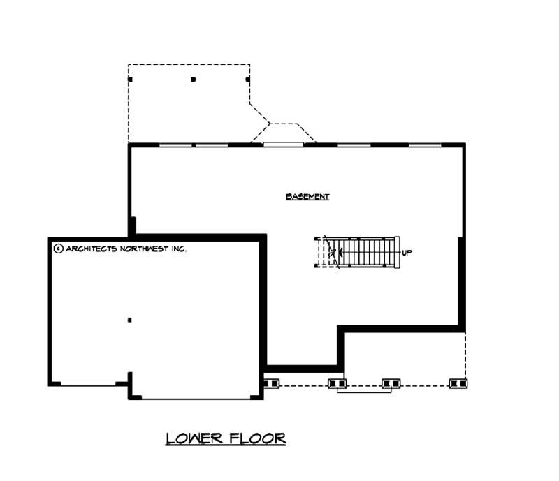 Floor Plan Basement of Country Plan #115-1107