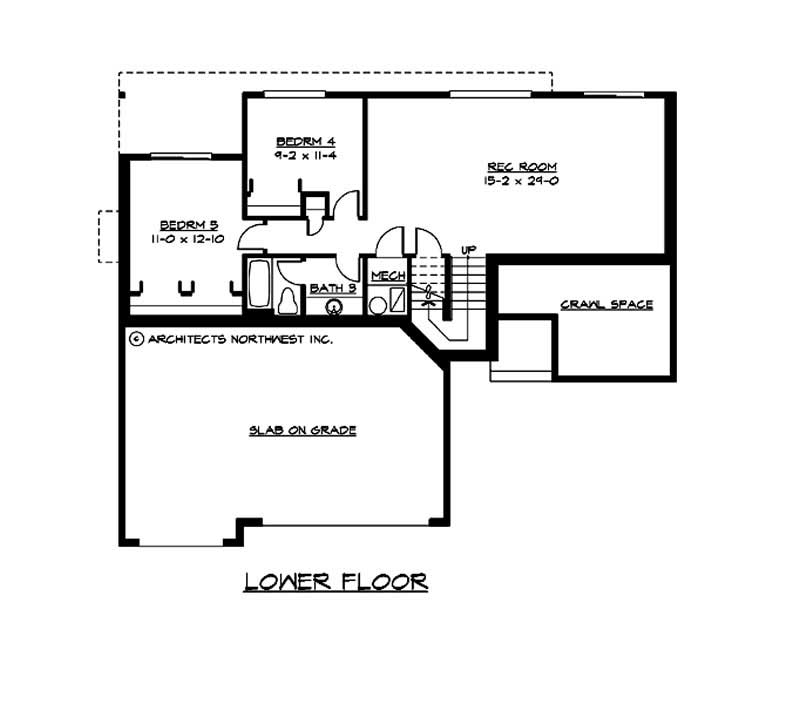 Floor Plan Basement of European Plan #115-1110