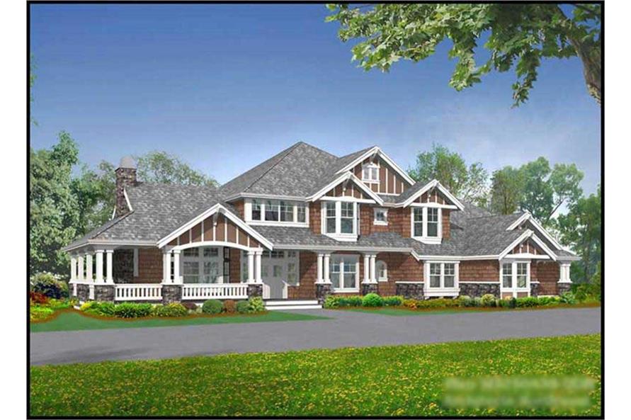5-Bedroom, 6590 Sq Ft Country Home Plan - 115-1112 - Main Exterior