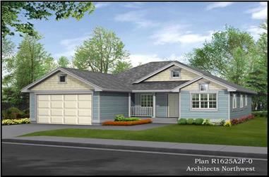 3-Bedroom, 1625 Sq Ft Ranch House Plan - 115-1118 - Front Exterior