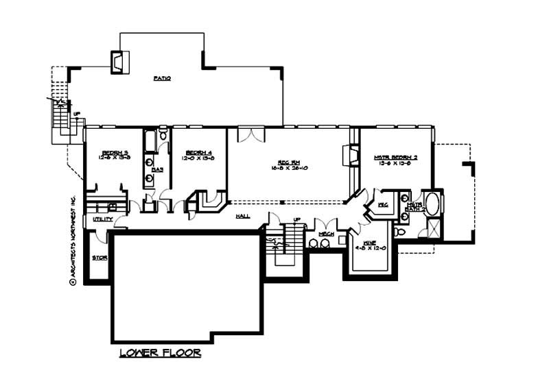 Floor Plan Basement of Luxury Plan #115-1121