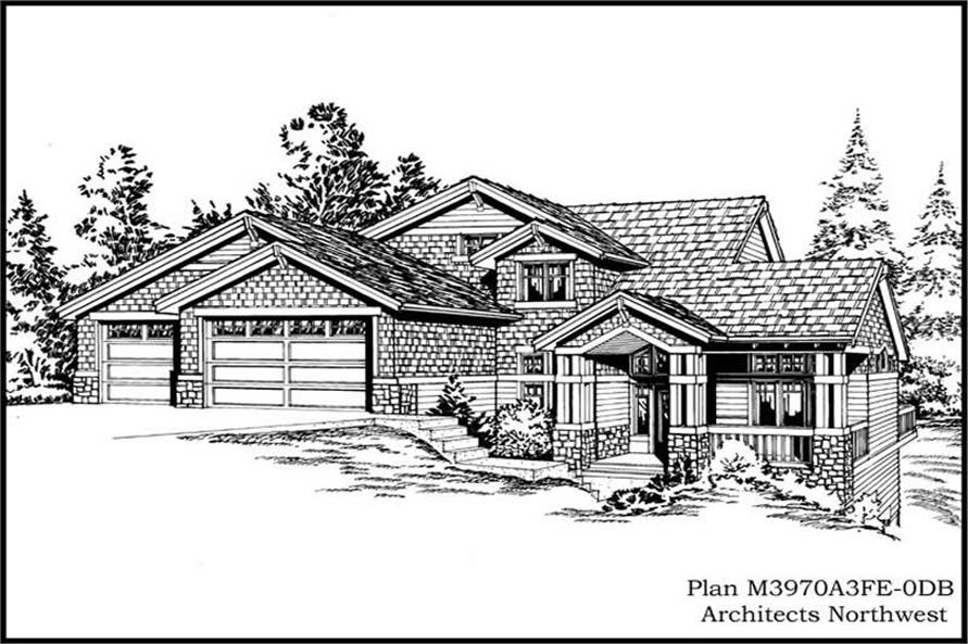 Front Elevation of this 4-Bedroom,3970 Sq Ft Plan -3970