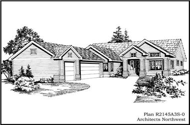3-Bedroom, 2145 Sq Ft Ranch Home Plan - 115-1132 - Main Exterior