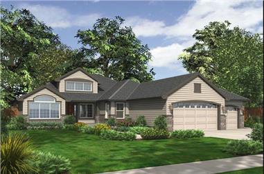 3-Bedroom, 2035 Sq Ft Ranch House Plan - 115-1133 - Front Exterior