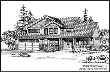 3-Bedroom, 2250 Sq Ft Country House Plan - 115-1135 - Front Exterior
