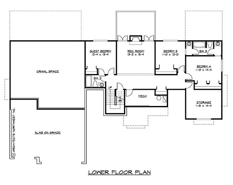 Floor Plan Basement of Mediterranean Plan #115-1141