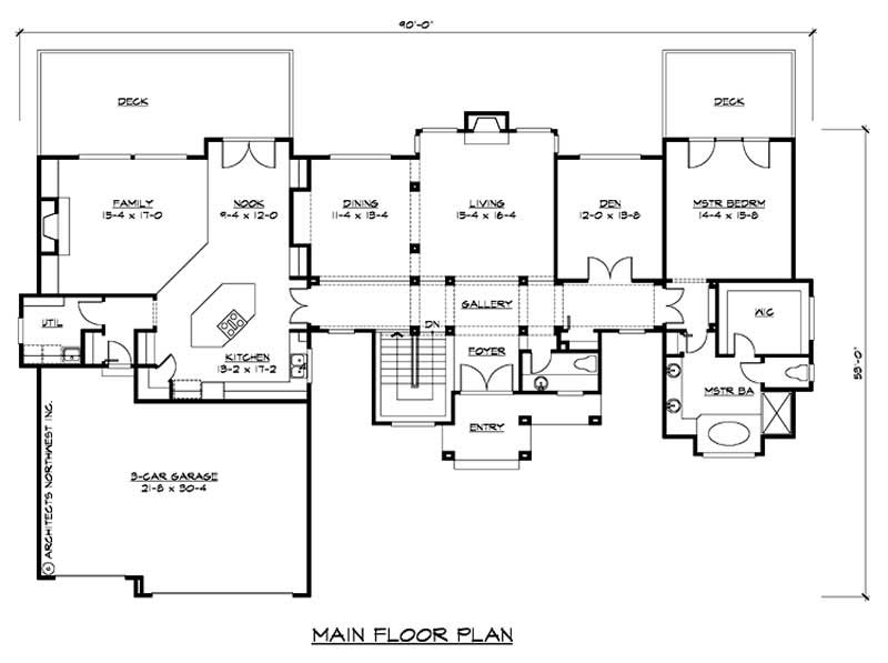 Floor Plan First Story of Mediterranean Plan #115-1141