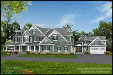 4-Bedroom, 7950 Sq Ft Country Home Plan - 115-1144 - Main Exterior