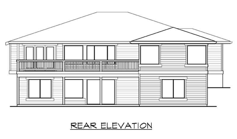 Home Plan Rear Elevation of this 4-Bedroom,3035 Sq Ft Plan -115-1145