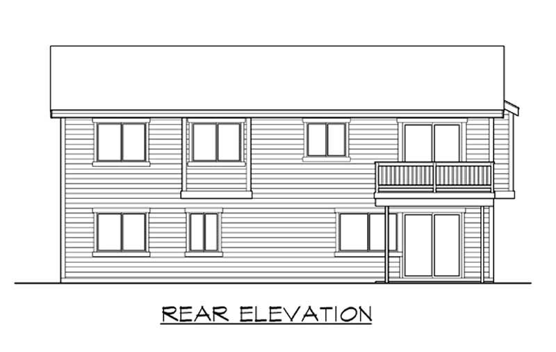 Home Plan Rear Elevation of this 4-Bedroom,2508 Sq Ft Plan -115-1152