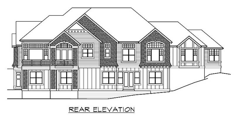 Home Plan Rear Elevation of this 4-Bedroom,4372 Sq Ft Plan -115-1155