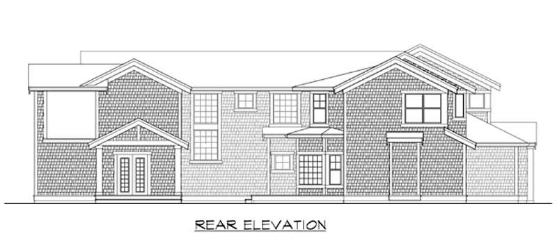 Home Plan Rear Elevation of this 4-Bedroom,3460 Sq Ft Plan -115-1158