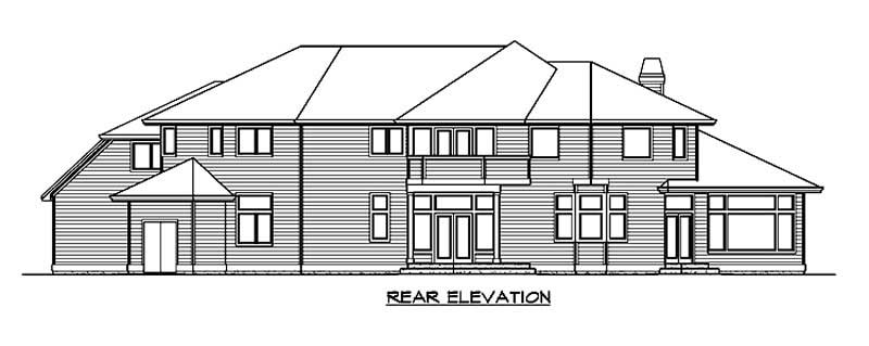 Home Plan Rear Elevation of this 4-Bedroom,4250 Sq Ft Plan -115-1166