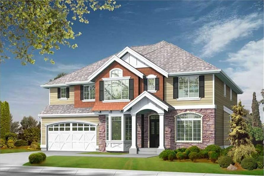 Front elevation of Luxury home (ThePlanCollection: House Plan #115-1169)