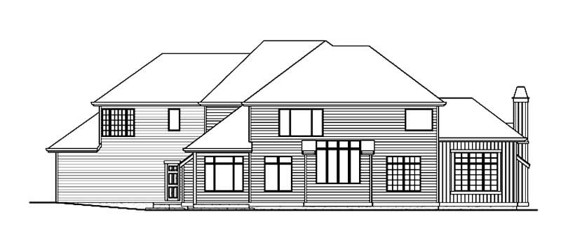 Home Plan Rear Elevation of this 3-Bedroom,3217 Sq Ft Plan -115-1170