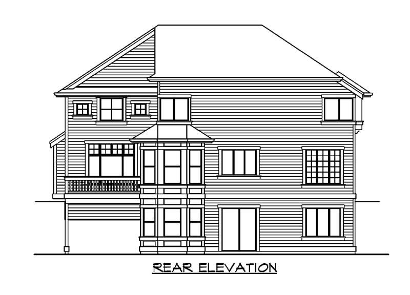 Home Plan Rear Elevation of this 3-Bedroom,3800 Sq Ft Plan -115-1171