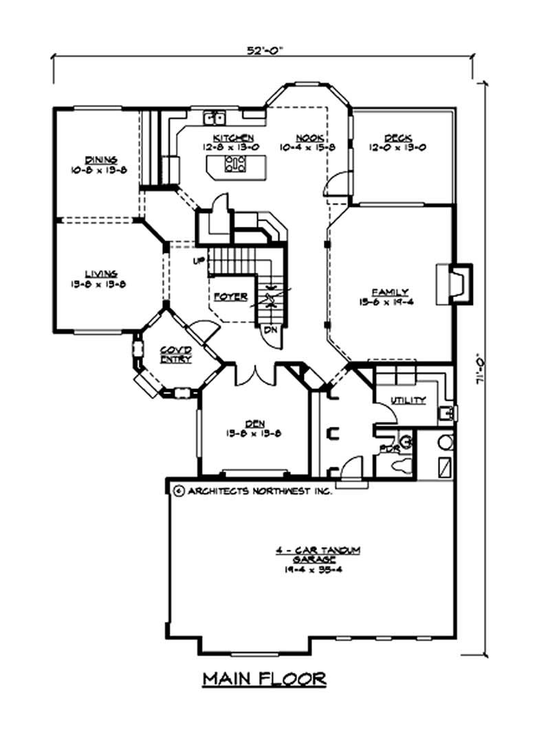 Floor Plan First Story of European Plan #115-1171