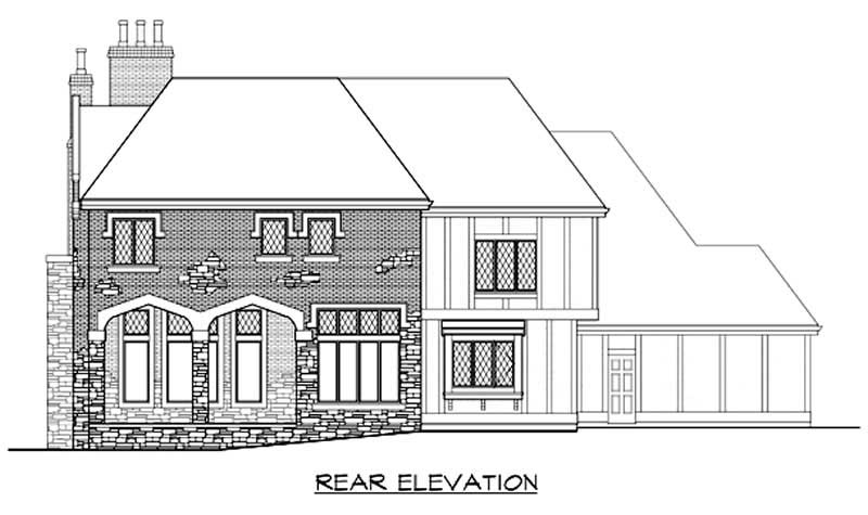 Home Plan Rear Elevation of this 4-Bedroom,4584 Sq Ft Plan -115-1175