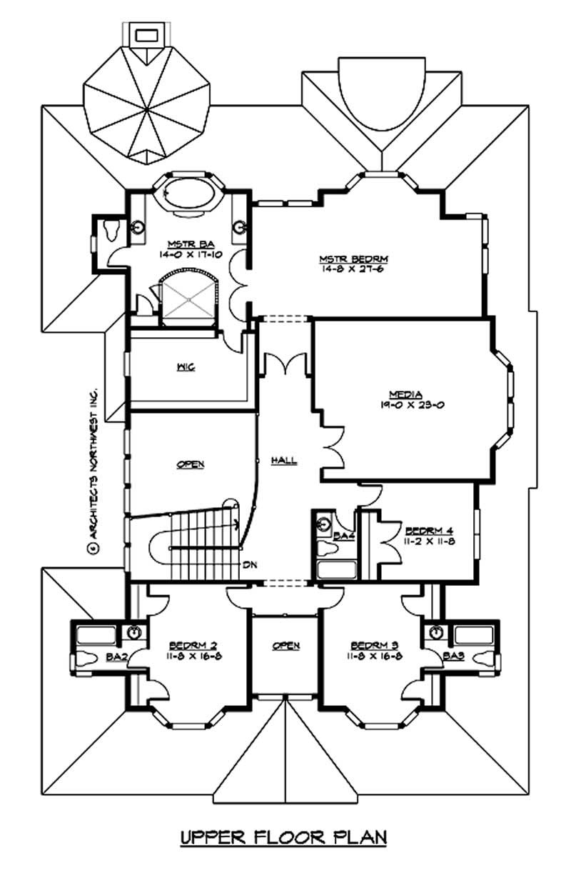 Floor Plan Second Story of Country Plan #115-1176