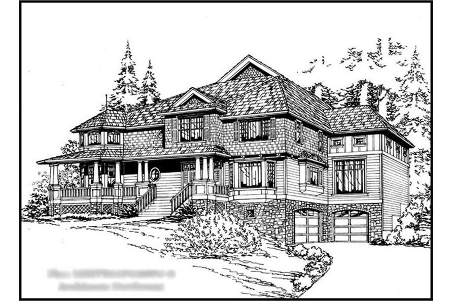 5-Bedroom, 5275 Sq Ft Country Home Plan - 115-1180 - Main Exterior
