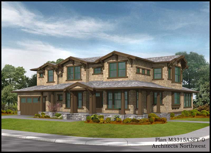 Home Plan Rear Elevation of this 3-Bedroom,3315 Sq Ft Plan -115-1183