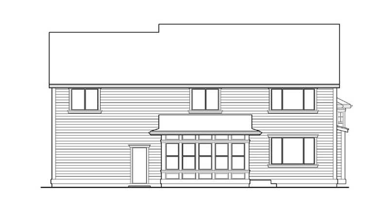 Home Plan Rear Elevation of this 4-Bedroom,3278 Sq Ft Plan -115-1184