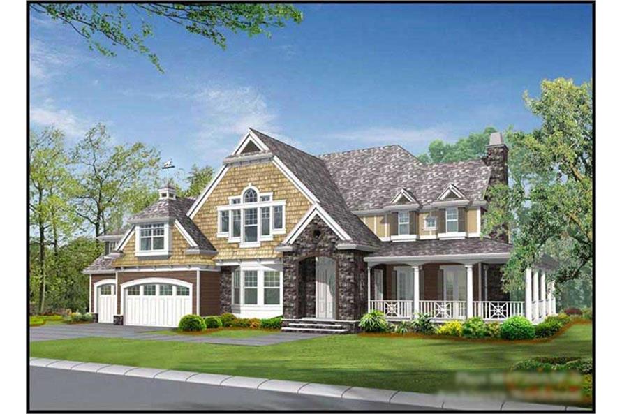 4-Bedroom, 4720 Sq Ft Country House Plan - 115-1187 - Front Exterior